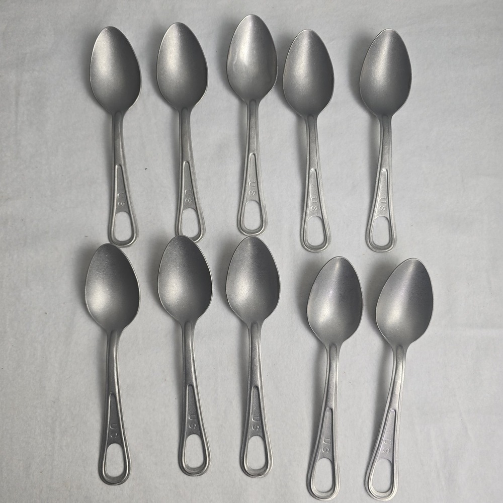 Mess Kit Spoons Lot of 10 Military ARMY USMC USA Utica Stainless Steel Utensil